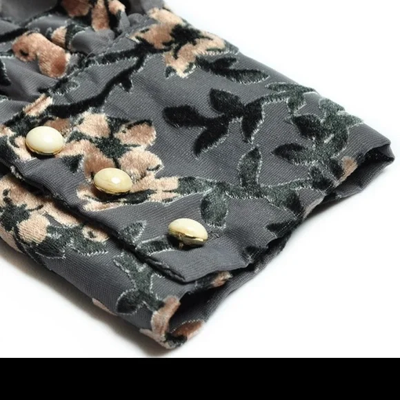 NEW!!! Mesh Dresses Women's Sleeve Flocking Print Vintage Long Party Dress - Picture 4 of 8